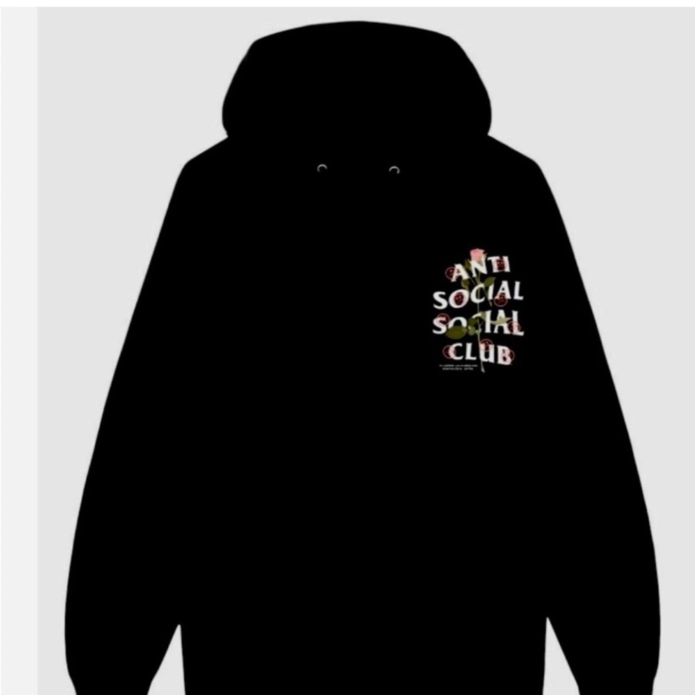 Anti Social Social Club Black Hoodie with Multicolor Logo
